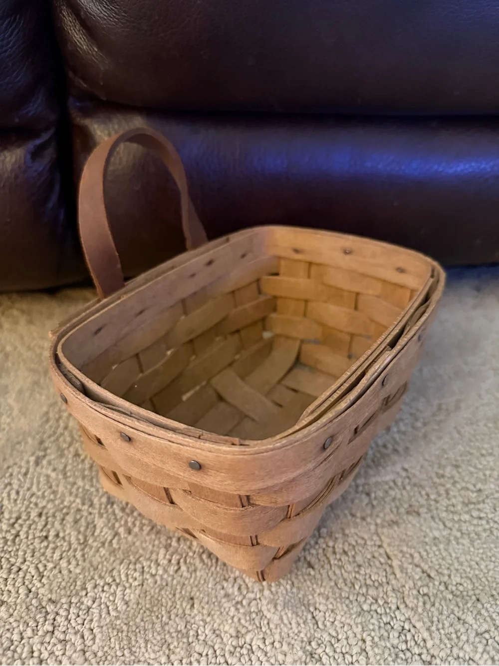 Natural Brown Woven Handled Basket - Home Accents